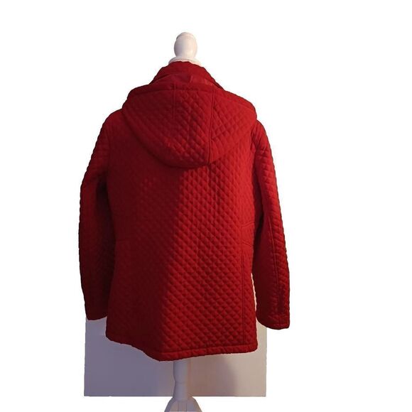 Preston & York Size XL Red Diamond Quilt Removeable Hooded Jacket - Picture 3 of 10